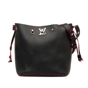 Louis Vuitton Lockme Bucket Bag Black Leather