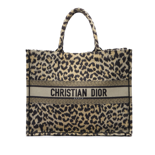 Dior Book Tote Large Mizza Leopard Embroidered Canvas