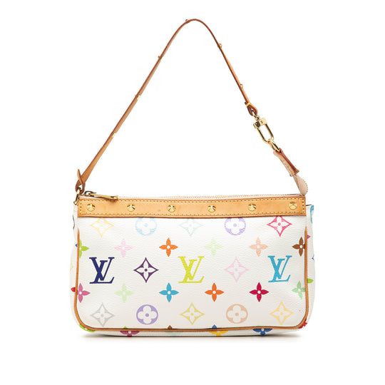 Louis Vuitton Pochette Accessoires White Monogram Multicolore Canvas
