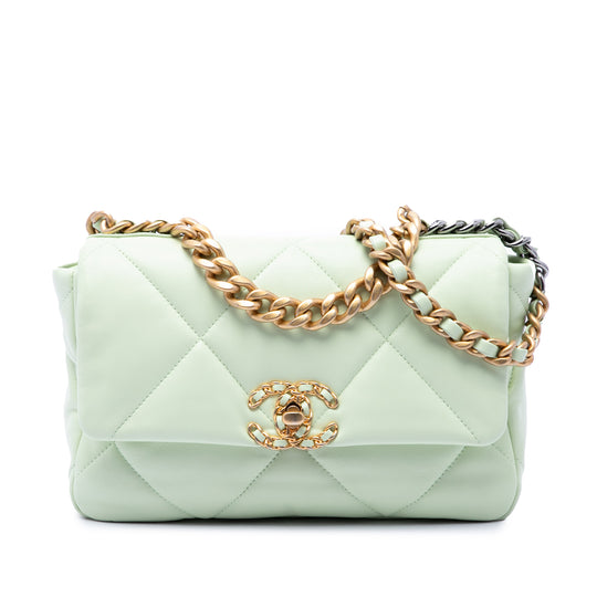 Chanel 19 Flap Medium Green Lambskin