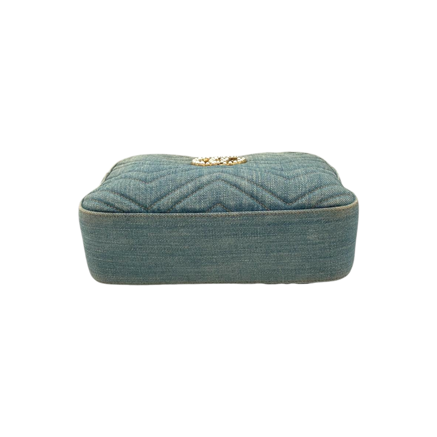 GG GG GG Marmont Crossbody Bag Blue Quilted Velvet