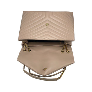 Yves Saint Laurent LouLou Large Beige Calfskin Gold