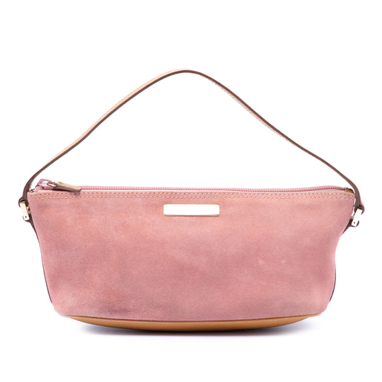 Gucci Boat Pink Suede Calfskin