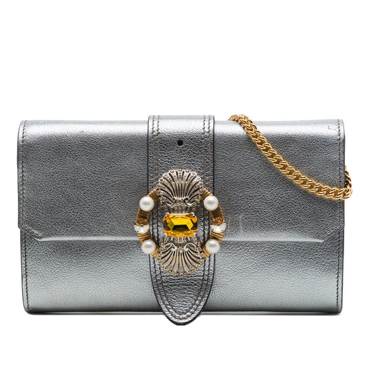 Miu Miu Madras Silver Goatskin