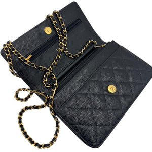 Chanel WOC Black Caviar Gold