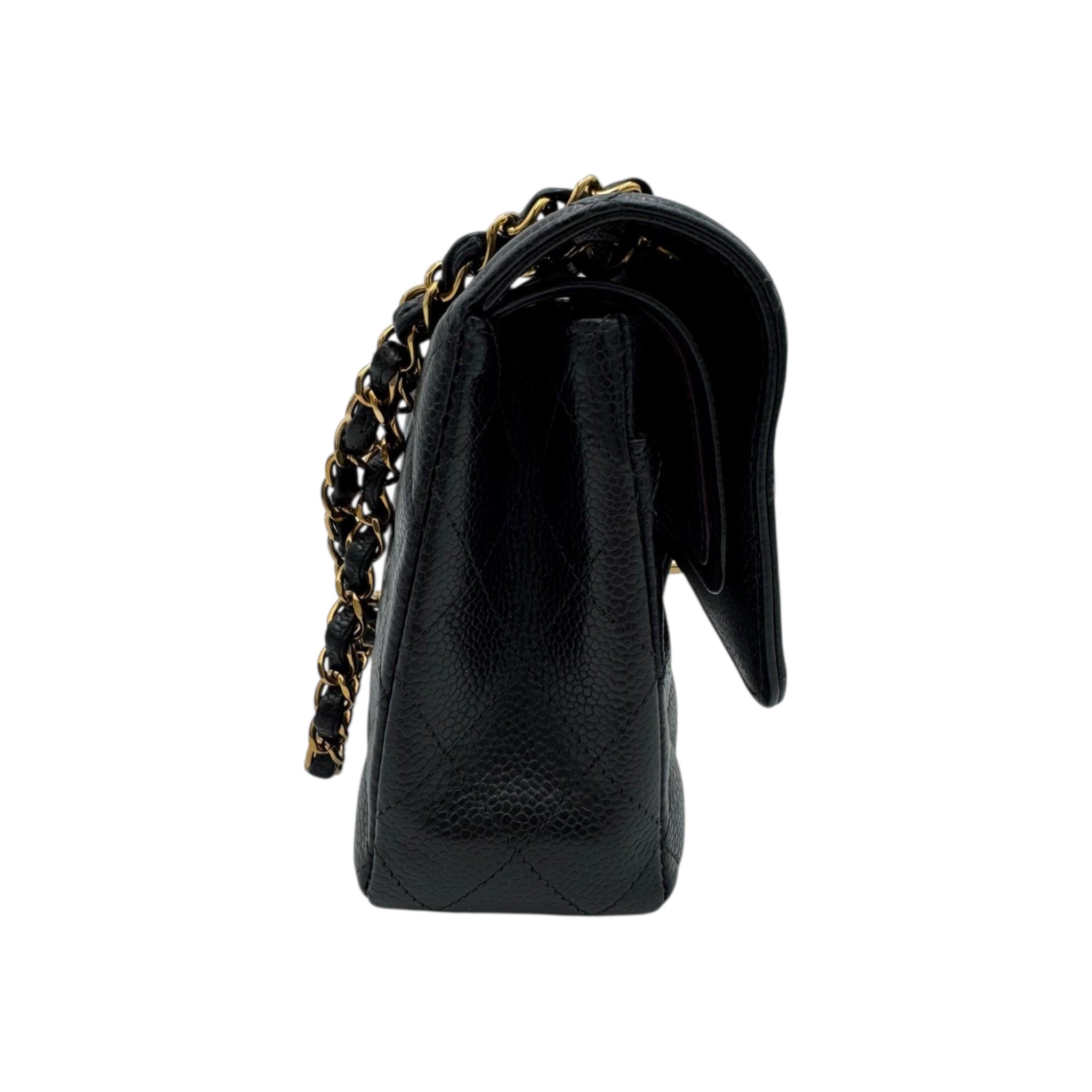Chanel Classic Medium Double Flap Black Caviar Gold