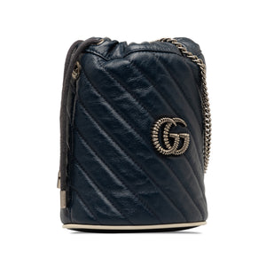 Gucci GG Marmont Torchon Bucket Bag Mini Blue