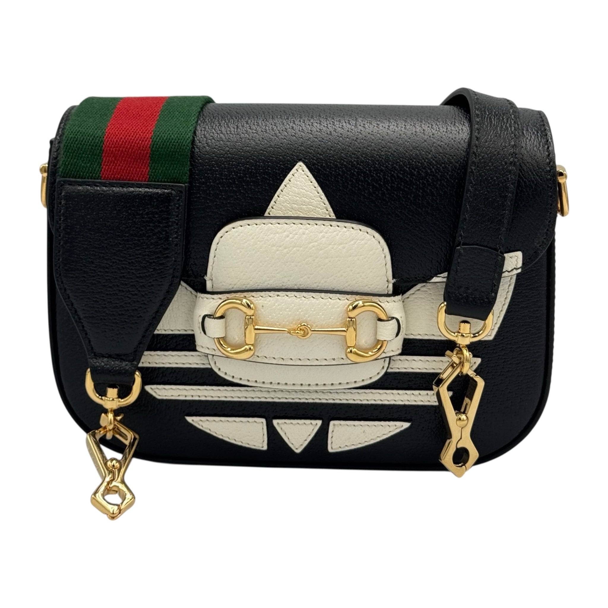 Gucci x Adidas Black Horsebit 1955 Shoulder Bag