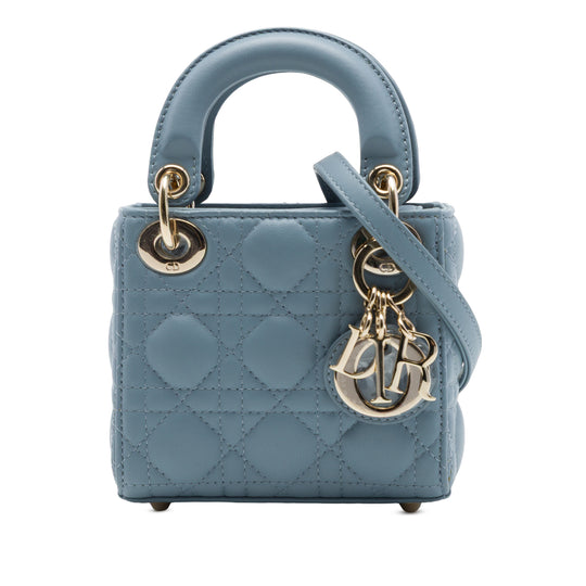 Dior Lady Dior Micro Blue Lambskin