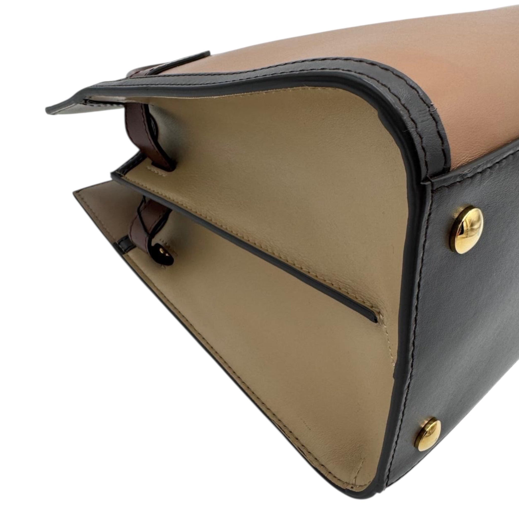 Burberry Handbag Tricolore Brown Leather