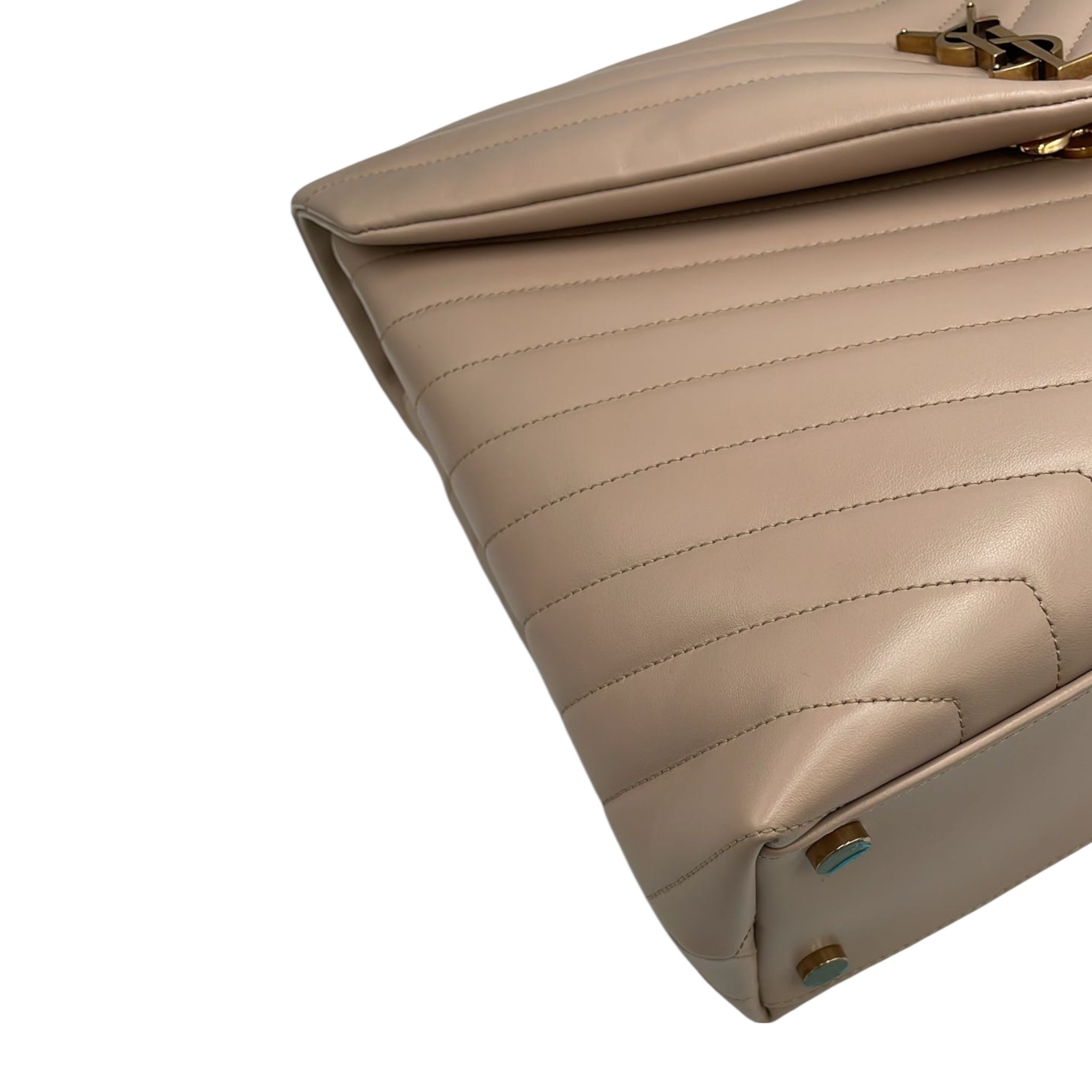 Yves Saint Laurent LouLou Large Beige Calfskin Gold