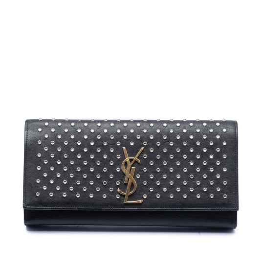 Saint Laurent Cassandre Clutch Black Calfskin