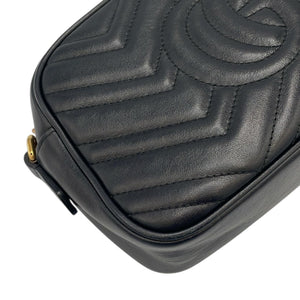 Gucci GG Marmont Small Black Matelassé Leather