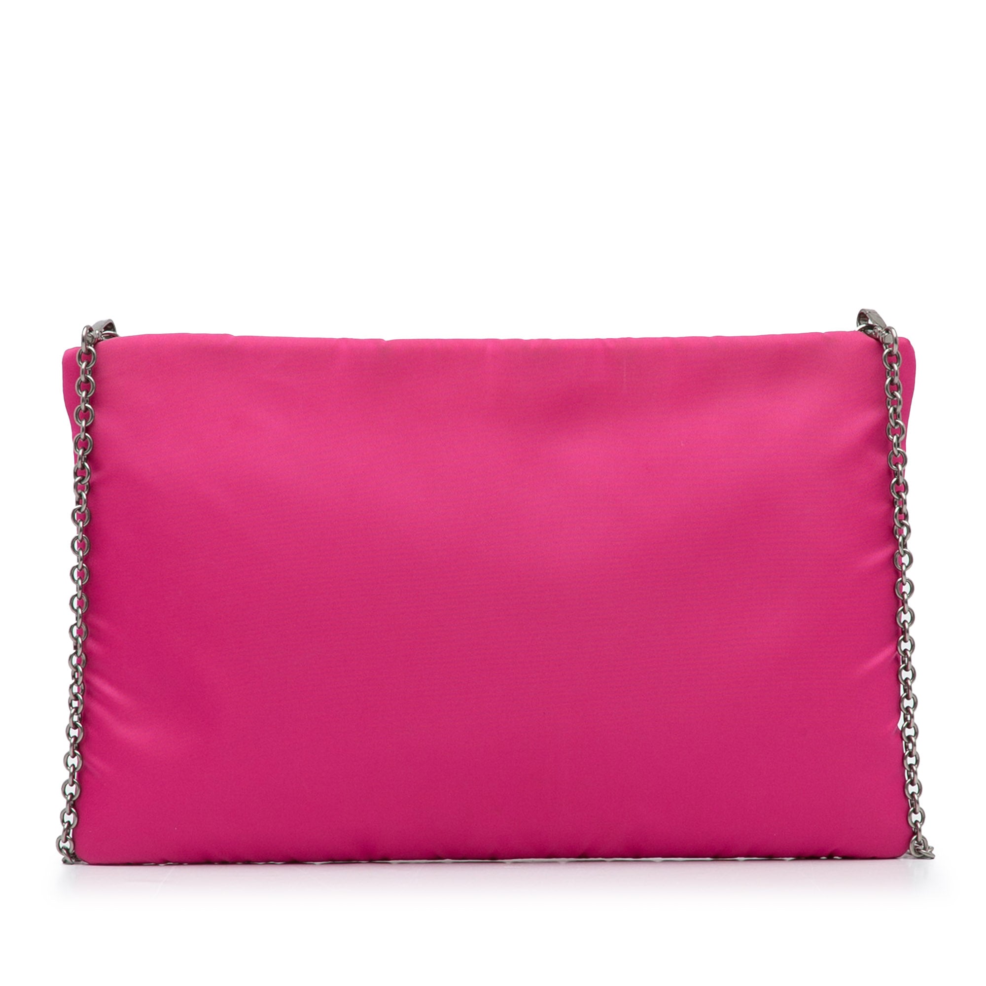 Prada Fluo Clutch on Chain Pink Tessuto