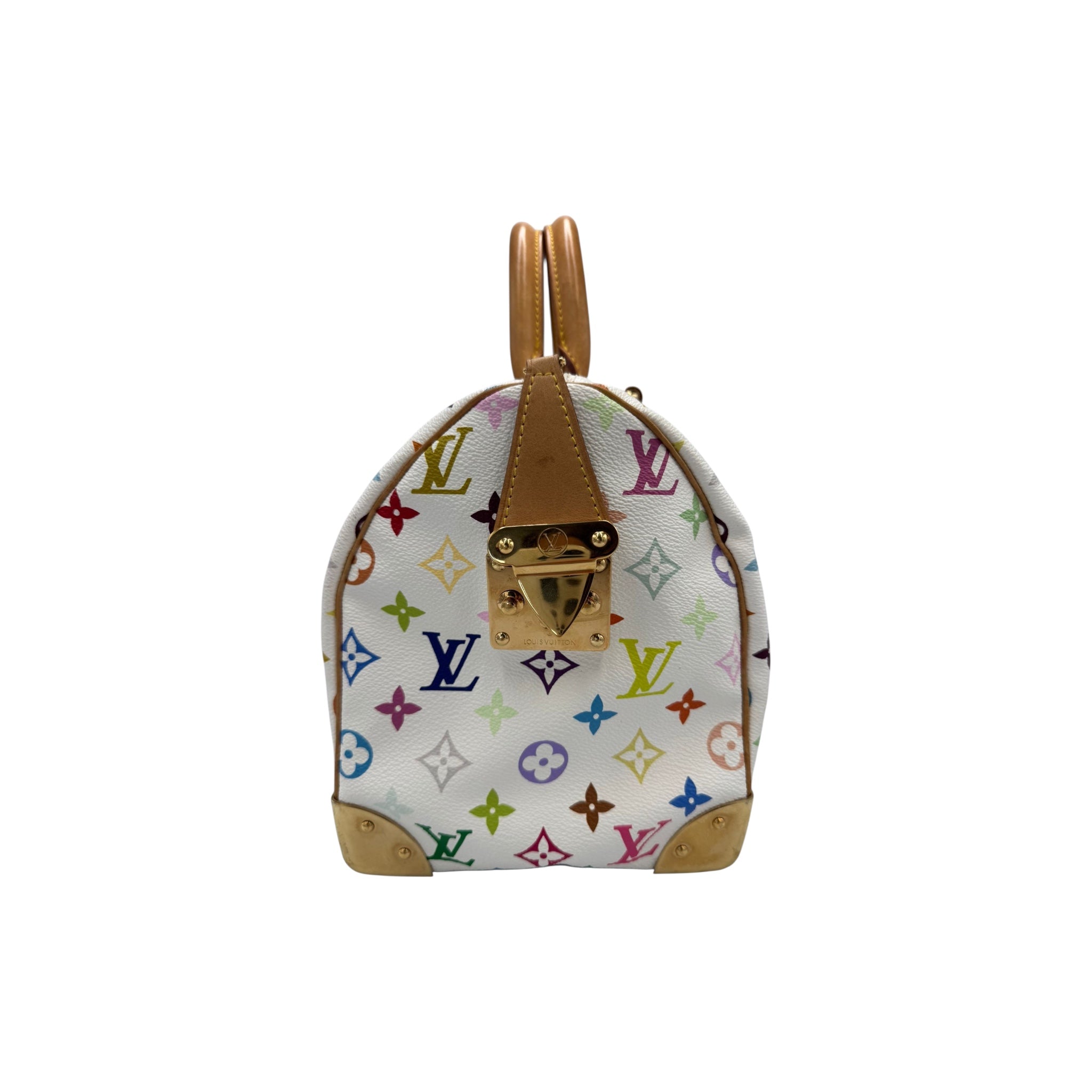 Louis Vuitton Speedy 30 White Multicolor Monogram Canvas