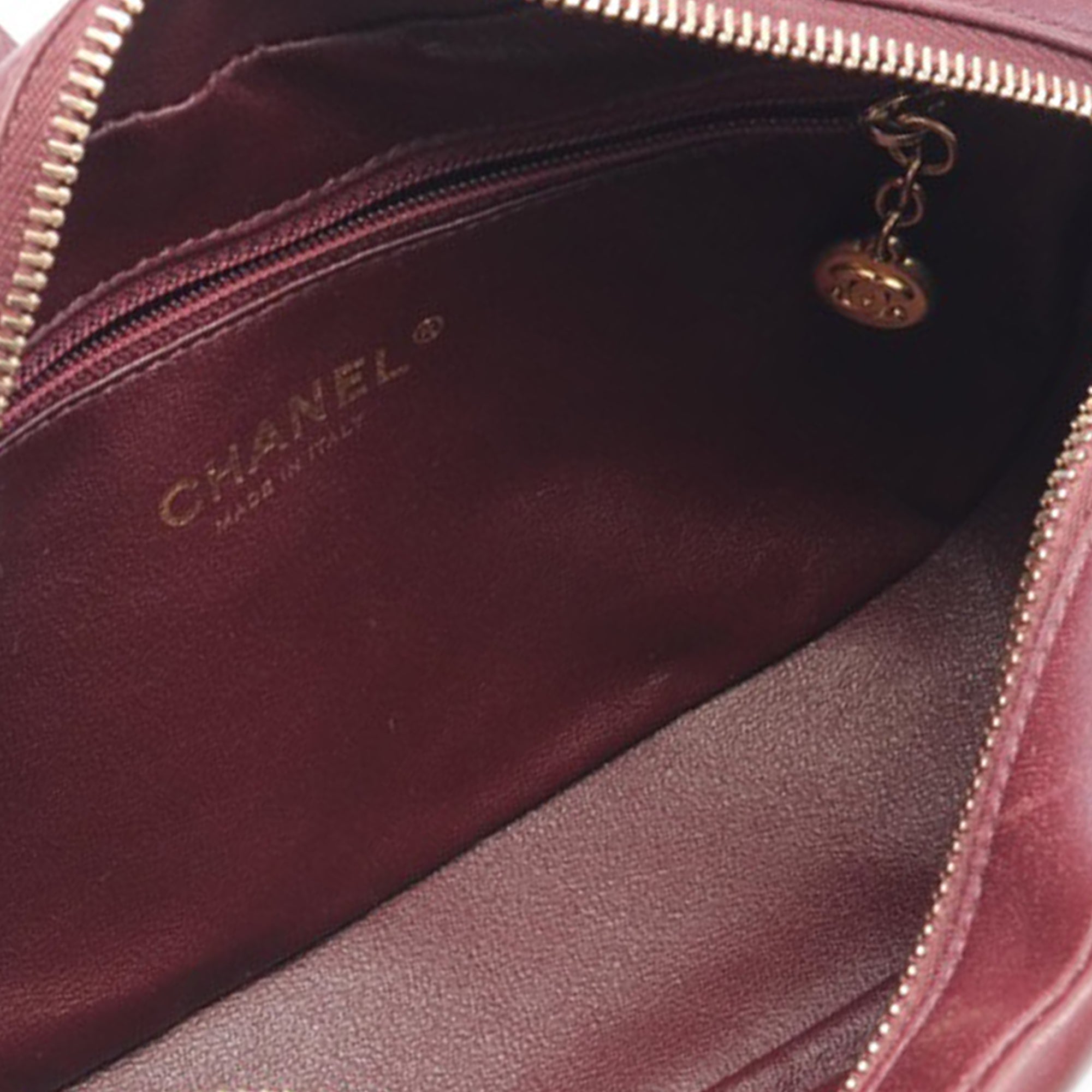 Chanel Camera Bag Red CC Diamond Quilted Lambskin Gold