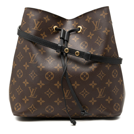 Louis Vuitton Neonoe MM Black Monogram Canvas Calfskin