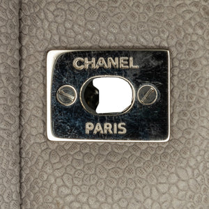 Chanel Classic Double Flap Jumbo Grey Caviar Silver