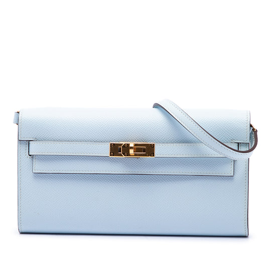 Hermès Kelly To Go Bleu Brume Epsom Calfskin
