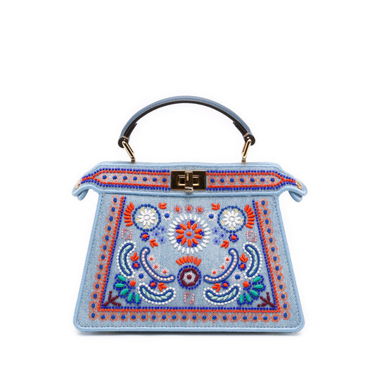Fendi Peekaboo ISeeU Petite Blue Denim