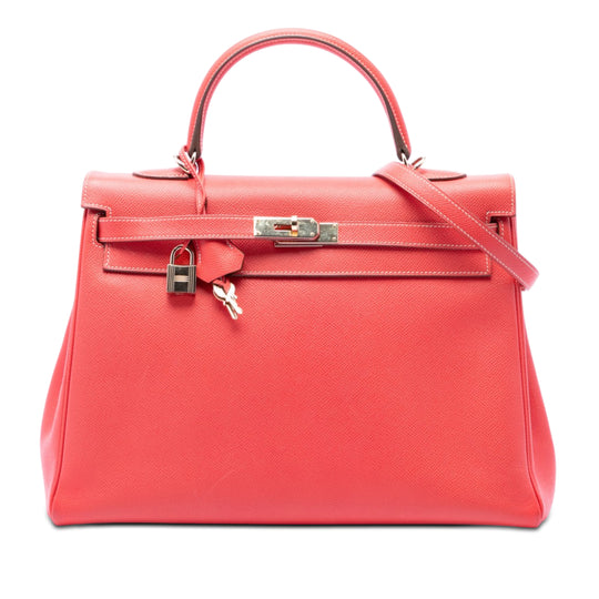 Hermès Candy Kelly II Retourne 35 Pink Epsom Palladium