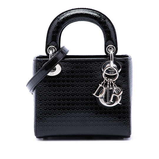 Dior Lady Dior Mini Black Patent Leather