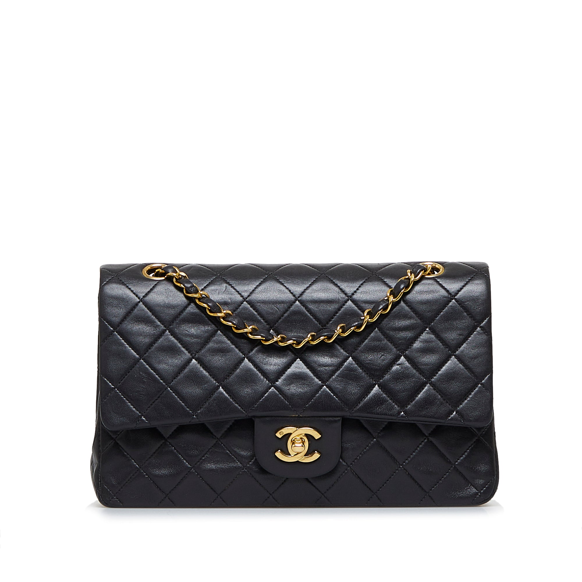 Lambskin quilted medium discount double flap black