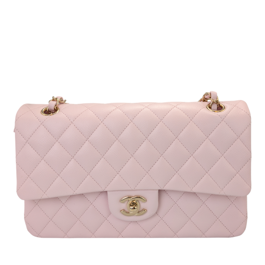 Chanel Classic Double Flap Medium 22P Light Pink Caviar Gold