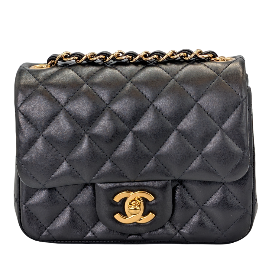 Chanel Classic Mini Flap Black Lambskin Gold