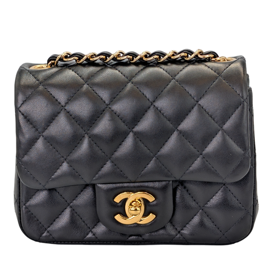 Chanel Classic Mini Flap Black Lambskin Gold
