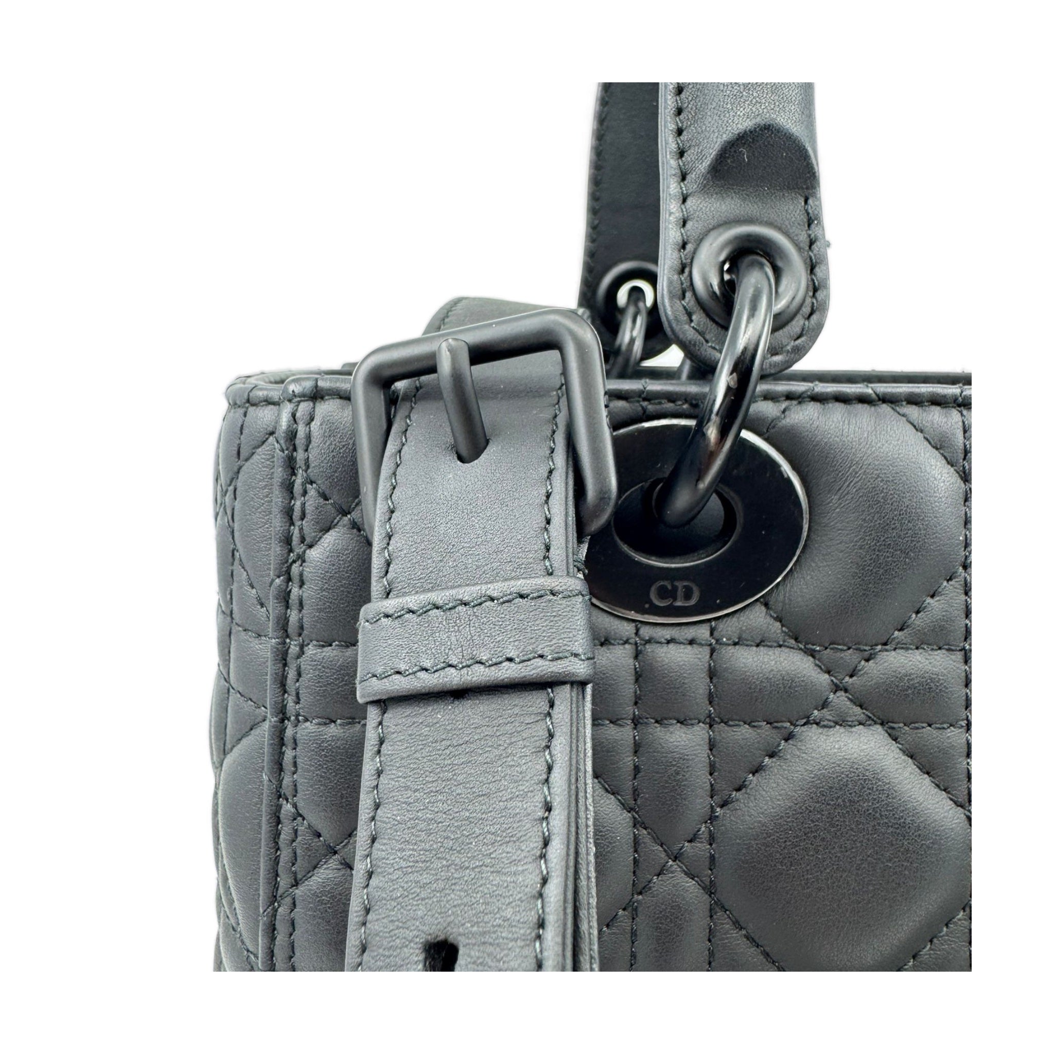 Dior Lady Dior Medium So Ultra Matte Black Lambskin