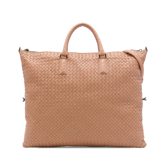 Bottega Veneta Maxi Intrecciato Convertible Tote Beige Nappa Leather