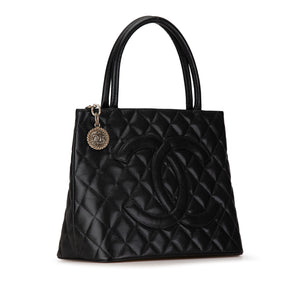 Chanel Medallion Tote Bag Black Caviar Gold