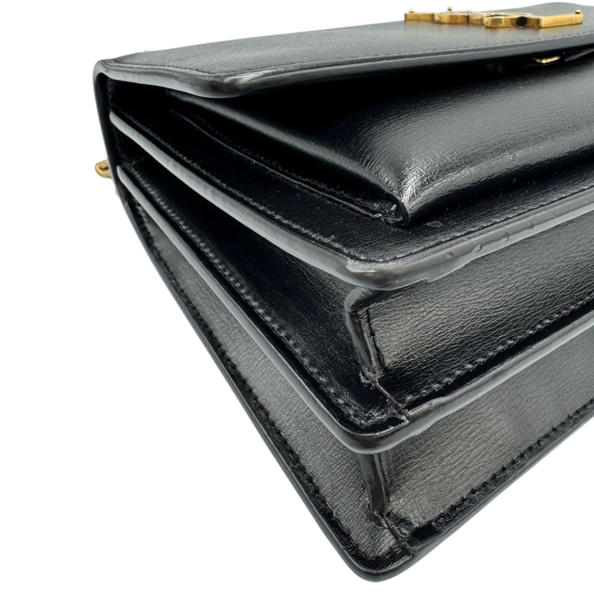 Yves Saint Laurent Sunset Medium Black Calfskin