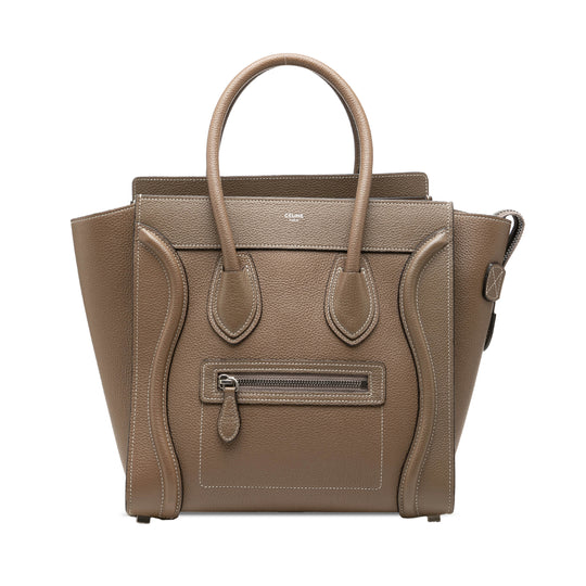 Celine Luggage Tote Micro Brown Calfskin