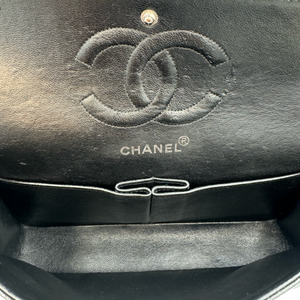 Chanel Classic double rabat moyen noir Caviar Argent