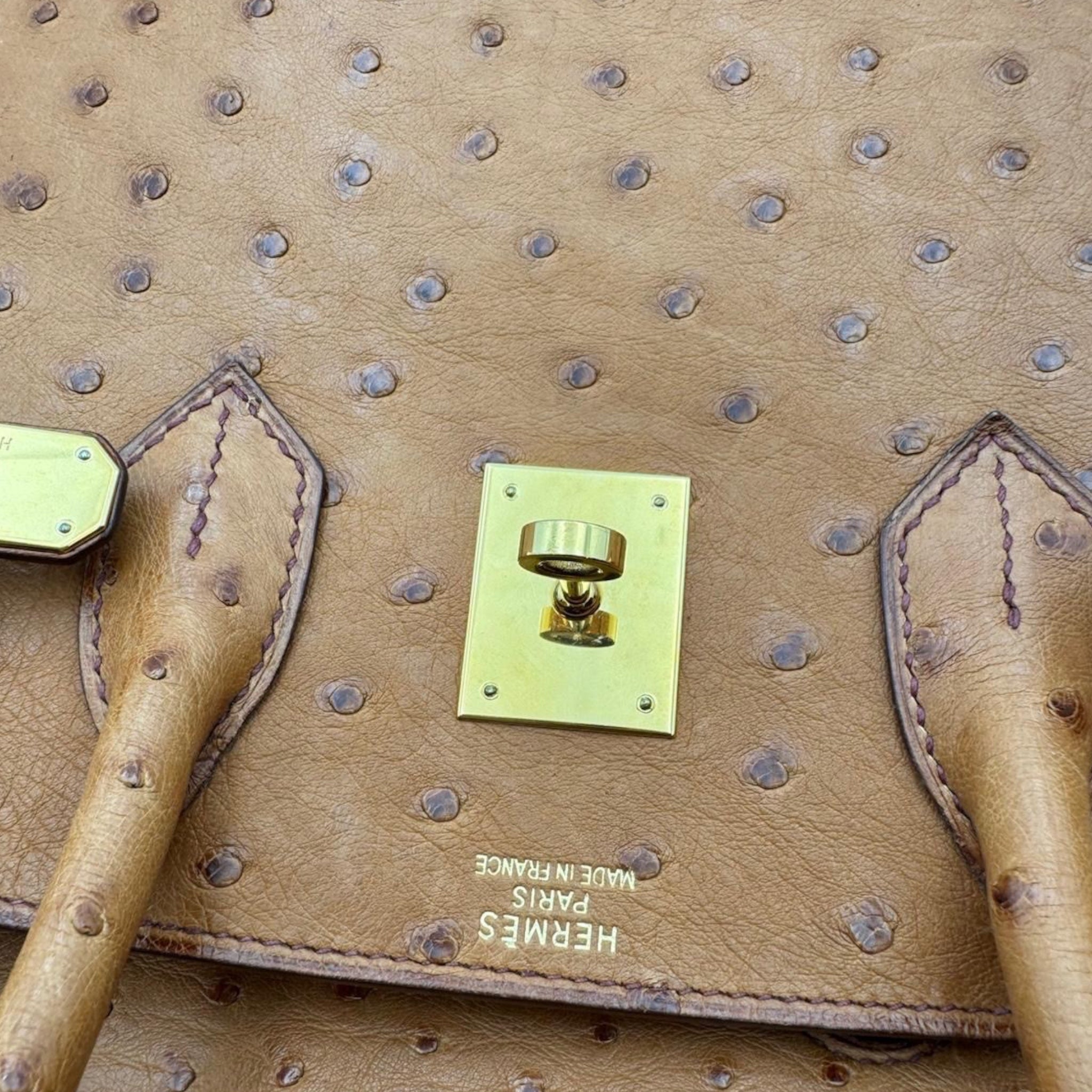 Hermès Birkin 35 Ostrich Cognac Gold
