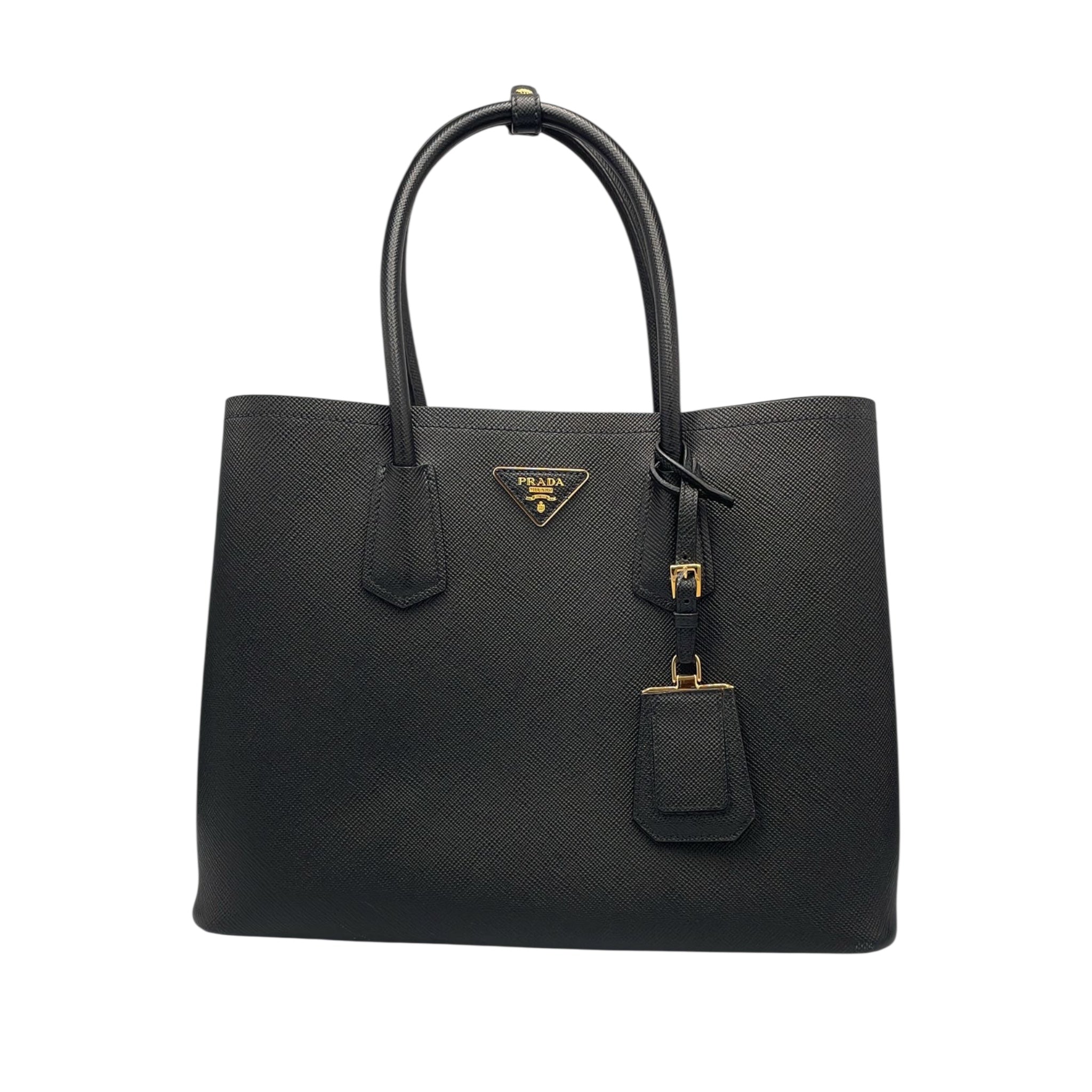 Prada Double Cuir Black Saffiano