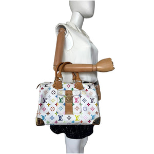 Louis Vuitton Speedy 30 White Multicolor Monogram Canvas