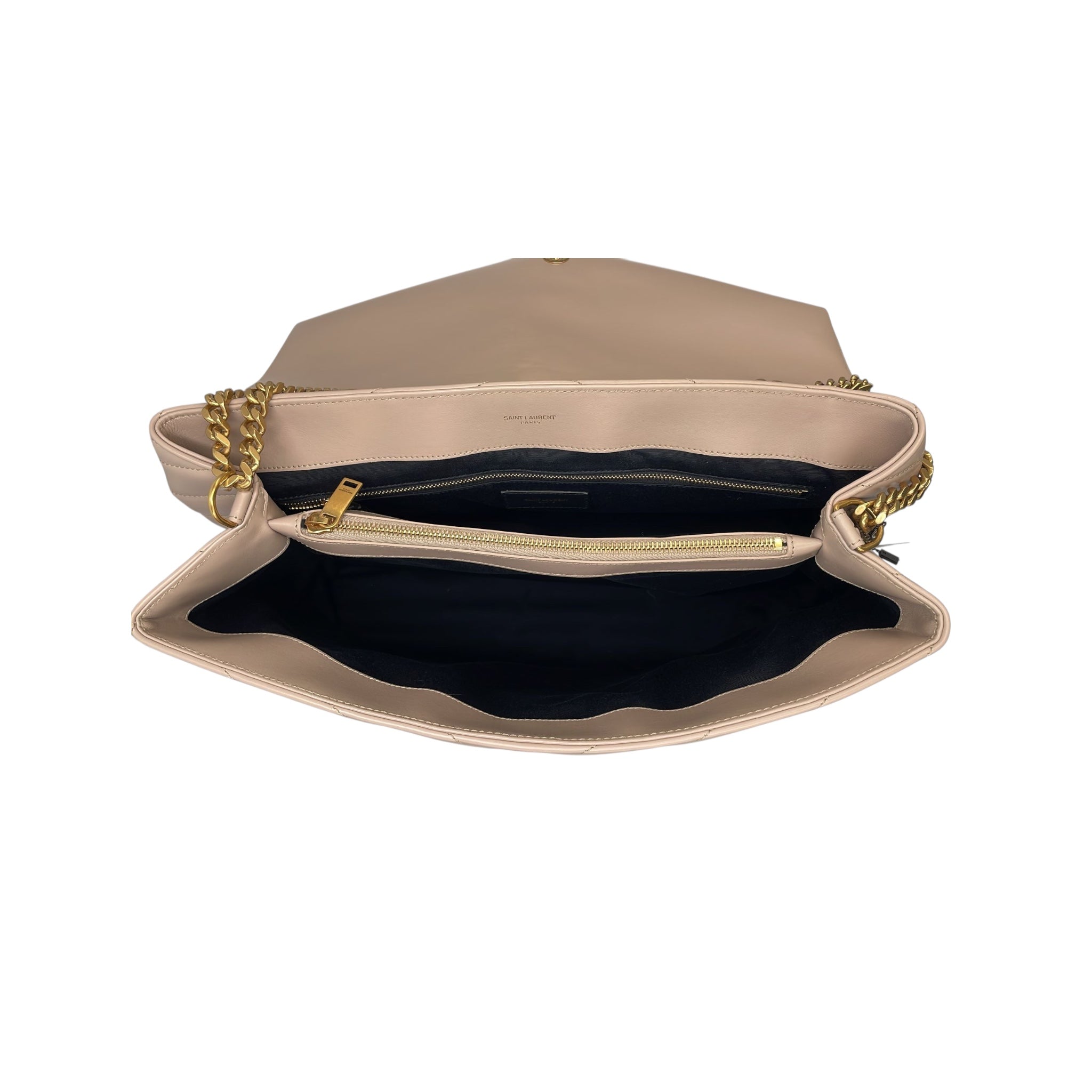 Yves Saint Laurent LouLou Large Beige Calfskin Gold