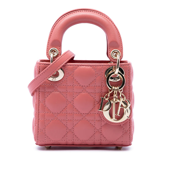 Dior Lady Dior Micro Pink Lambskin