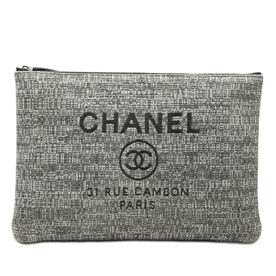 Chanel Deauville O Case Large Gray Tweed