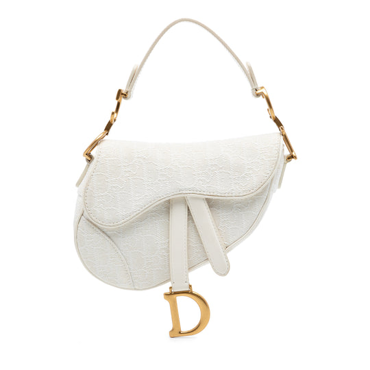 Dior Saddle Mini White Canvas