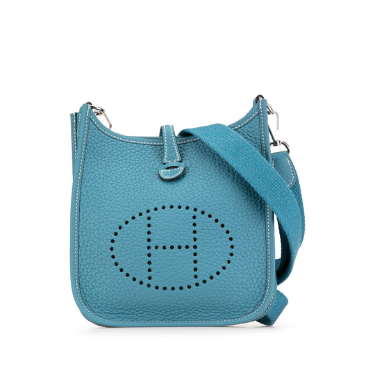 Hermès Evelyne III TPM Blue Clemence Leather