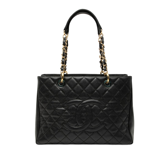 Chanel GST Grand Shopping Tote Black Caviar Gold