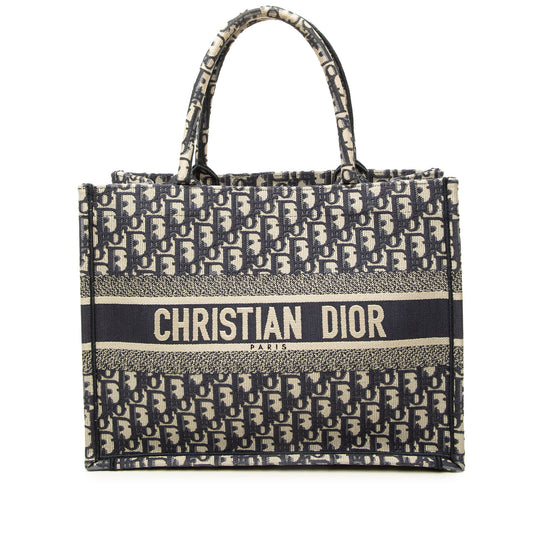 Dior Book Tote Medium Blue Canvas