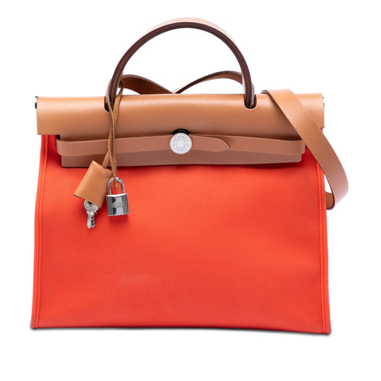 Hermès Herbag Zip 31 Orange Canvas