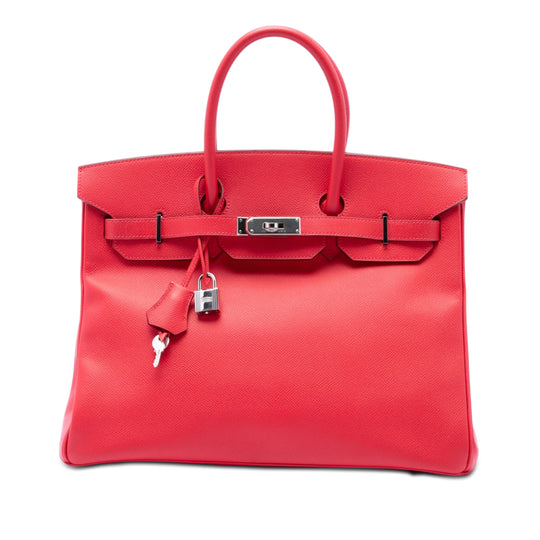 Hermès Birkin Retourne 35 Red Epsom Palladium