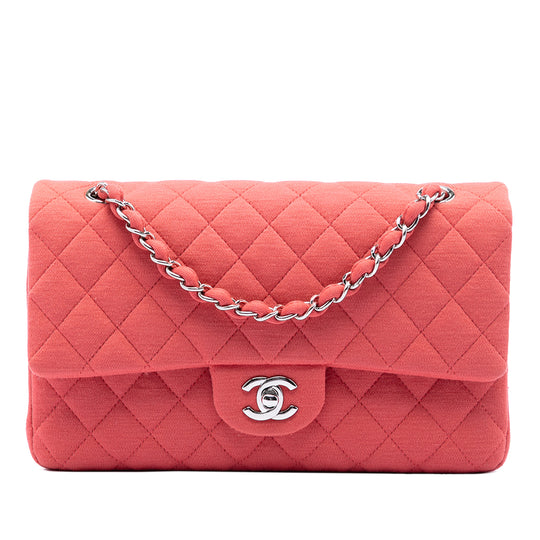 Chanel Classic Double Flap Medium Pink Jersey