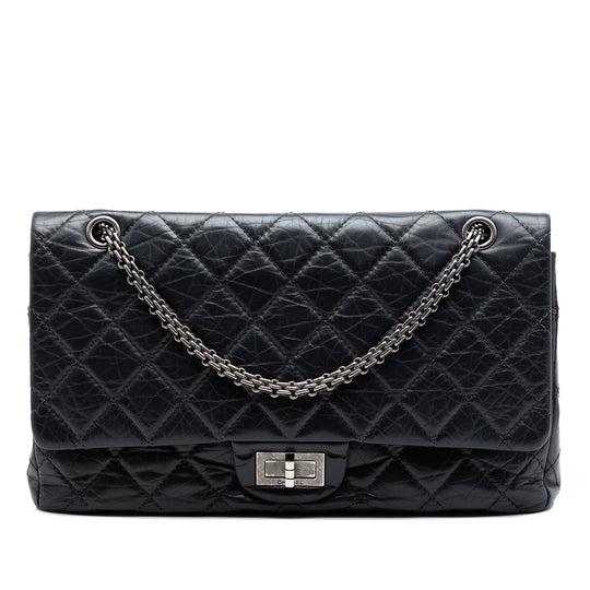 Chanel Reissue 2.55 227 Black Calfskin Silver